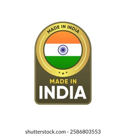 Made in India Premium Quality Badge vector design