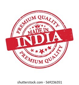 Made in India, Premium Quality printable business grunge label / stamp.  Print colors used