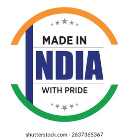 Made in India with Pride Icon Vector Illustration.