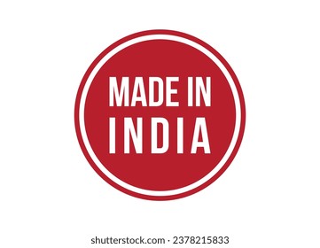 Made in India red banner design vector illustration