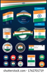 Made in INDIA Seal -Collection- , INDIAN National Flag (Vector Art)
