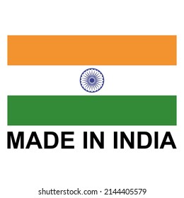 Made in India seal, product tag label sign, sticker quality stamp vector illustration .