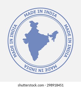 Made in India seal. Sign of production. Vector illustration EPS8
