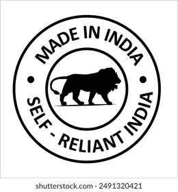 made in India, self reliant India  icon stamp vector illustration