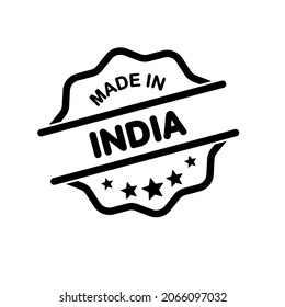 Made in INDIA stamp image with five stars at the bottom
