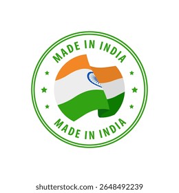 Made in India stamp, sticker. Vector illustration.