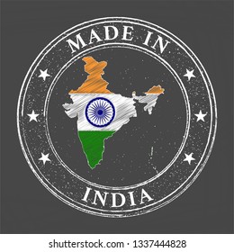 Made in India stamp vector illustration.