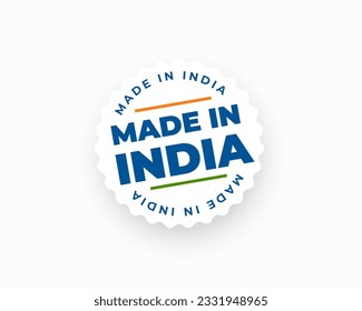 made in india sticker background boost your brand's credibility vector