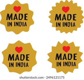 Fabricado en India Ilustración vectorial de pegatinas. 
Bueno para el Anuncio, cartel, tarjeta de felicitación, tarjeta del partido, invitación, Plantilla, publicidad, campaña y redes sociales. 
