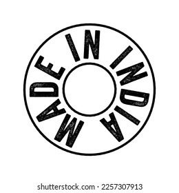 Made in India text emblem stamp, concept background