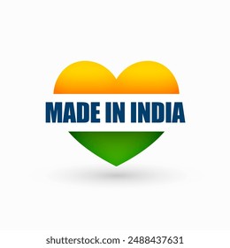 made in india tricolor heart background show your love for country vector