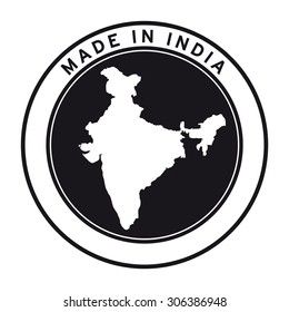 Made in India vector logo sticker button