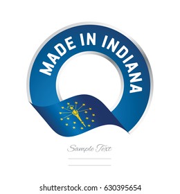 Made in Indiana flag blue color label logo icon