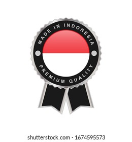 Made in Indonesia Emblem Badge Label Illustration template design. Vector Eps 10