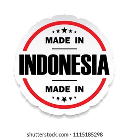 Made in Indonesia flag button label banner icon Sticker Thai design, on white background.vector