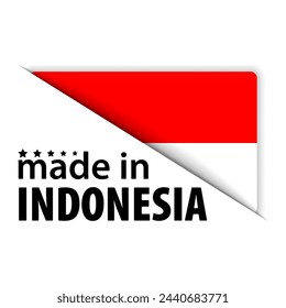 Made in Indonesia graphic and label. Element of impact for the use you want to make of it.