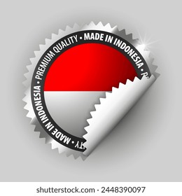 Made in Indonesia graphic and label. Element of impact for the use you want to make of it.