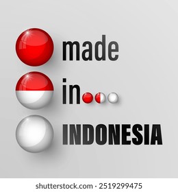 Made in Indonesia graphic and label. Element of impact for the use you want to make of it.