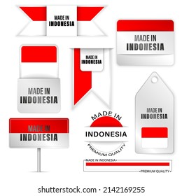 Made in Indonesia graphics and labels set. Some elements of impact for the use you want to make of it.