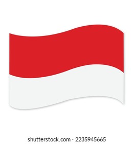 Made in Indonesia icon. minimalist label with country flag. vector illustration