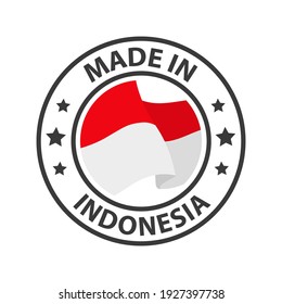 Made in Indonesia icon. Stamp sticker. Vector illustration