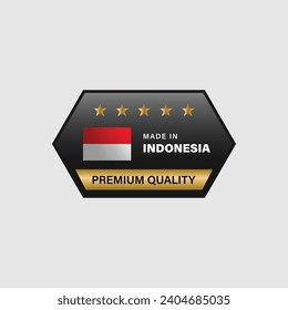 Made in indonesia product label and logo isolated