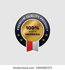 Made in indonesia product label and logo vector