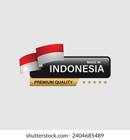 Made in indonesia product label and logo design