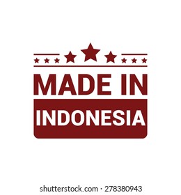 Made in Indonesia - Red rubber stamp design isolated on white background. vector illustration vintage texture.