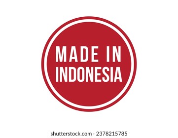 Made in Indonesia red vector banner illustration isolated on white background