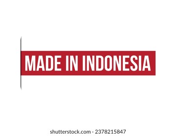 Made in Indonesia (Hecho en Indonesia): ilustración de un cartel vectorial rojo aislado en fondo blanco