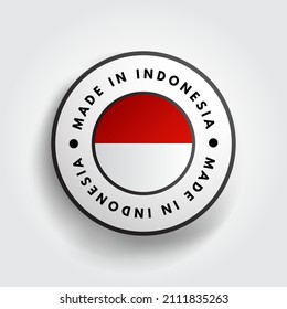Made in Indonesia text emblem badge, concept background