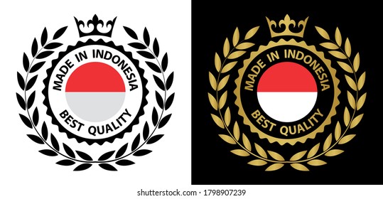 made in Indonesia     vector stamp. badge with Indonesia    flag