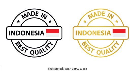 hecho en Indonesia     marca vectorial. insignia con Indonesia    marcar