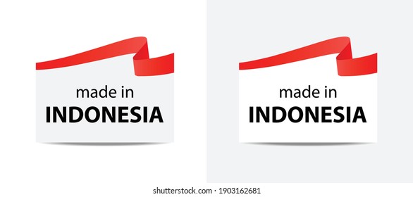 hecho en Indonesia     marca vectorial. insignia con Indonesia    marcar