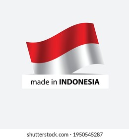 made in Indonesia     vector stamp. badge with Indonesia    flag