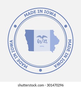 Made in Iowa seal. Sign of production. Vector illustration EPS8