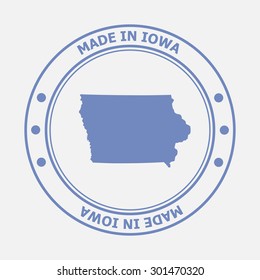 Made in Iowa seal. Sign of production. Vector illustration EPS8
