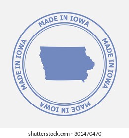 Made in Iowa seal. Sign of production. Vector illustration EPS8