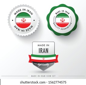Made in Iran icon set isolated on white background ,for infographics and banner templates : Vector Illustration