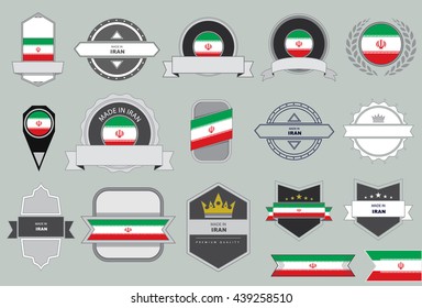Made in Iran Seal, Iranian Flag (Vector Art)