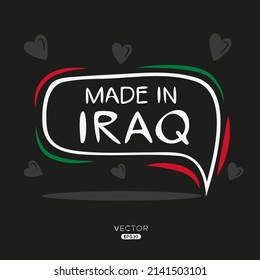 Made in Iraq, Iraq logo design, vector illustration.