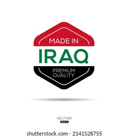 Made in Iraq, Iraq logo design, vector illustration.