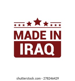 Made in Iraq. Red rubber stamp design isolated on white background. vector illustration vintage texture.