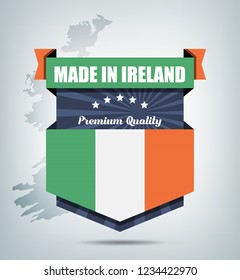 Made in Ireland Background Design with Map