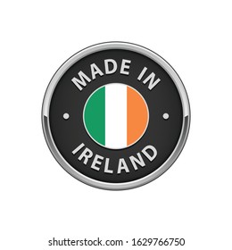 Made in Ireland badge with Irish flag