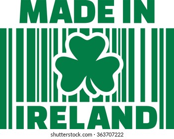 Made in ireland barcode with clover