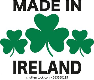 Made in Ireland design with three shamrocks