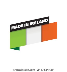 Made in Ireland flag label ribbon