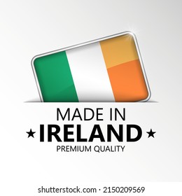 Hecho en Irlanda gráfico y etiqueta. Elemento de impacto para el uso que desea hacer de él.